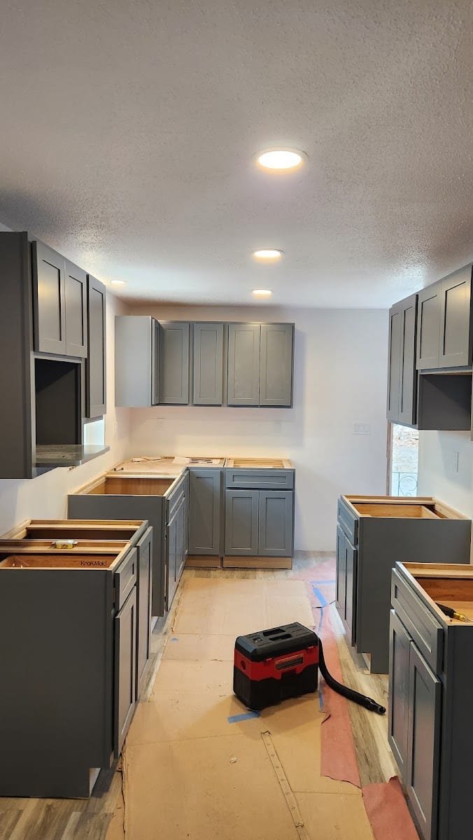 Kitchen remodel with new recessed lighting wired by Electric Wizard